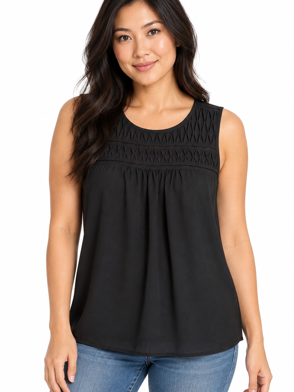 Elle Black Cutout Detail Sleeveless Blouse – Women’s XL